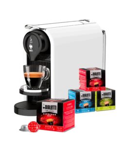 GIOIA PLUS BIANCO - Macchina da Caffè Espresso con 4 box di capsule a scelta