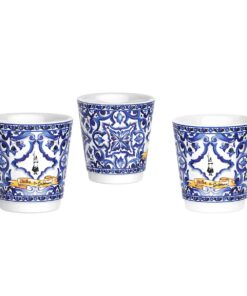 Alternative view of Set Moka Express Blu Mediterraneo 6 tz, 3 bicchierini di porcellana e 3 palettine argentate