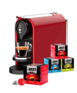 GIOIA PLUS ROSSO - Macchina da Caffè Espresso con 4 box di capsule a scelta