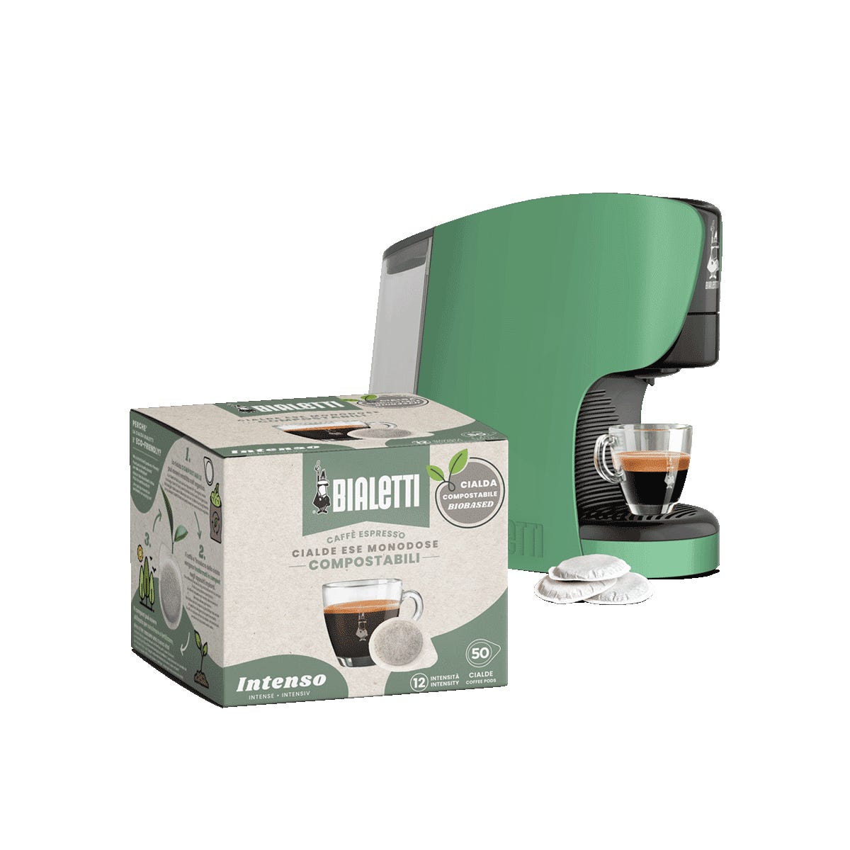Kit Macchina Espresso - Dama Green con 1 box di cialde ESE a scelta