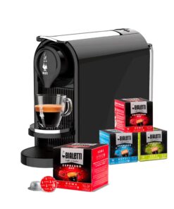 GIOIA PLUS NERO - Macchina da Caffè Espresso con 4 box di capsule a scelta